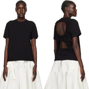 NWT CECILIE BAHNSEN Black Juno Cut Out T-Shirt